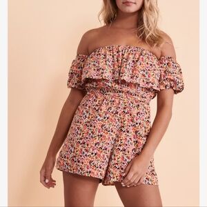 Roxy ANOTHER DAY Off-the-shoulder Romper Size Medium 100% Viscose